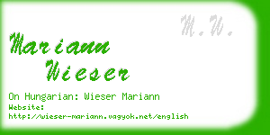 mariann wieser business card